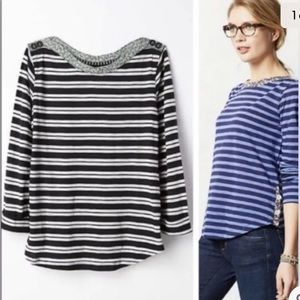 Anthropologie Postmark Laurelwood Stripe Top Boat Neck Tee